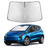 EcoNour Bolt EV windshield sunshade provides full coverage and glare reduction for clear daytime visibility.