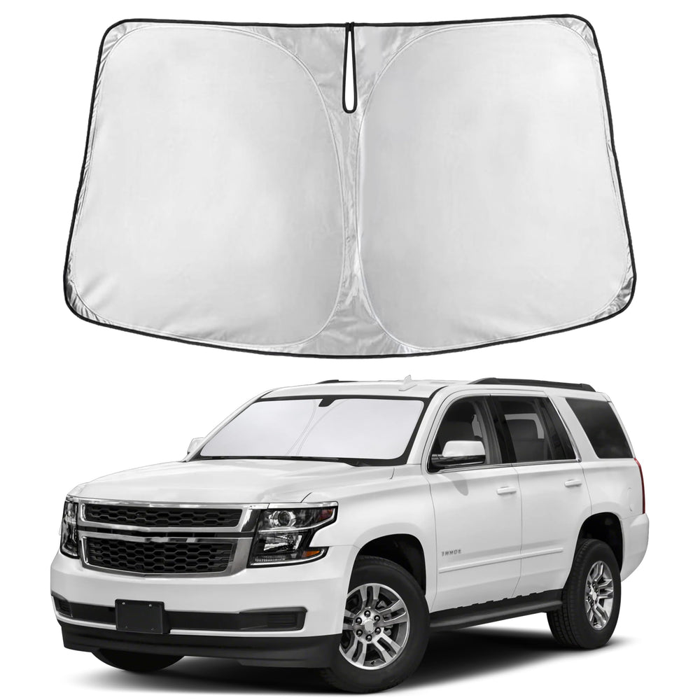 EcoNour windshield sunshade for Chevy Tahoe reduces interior heat and glare.