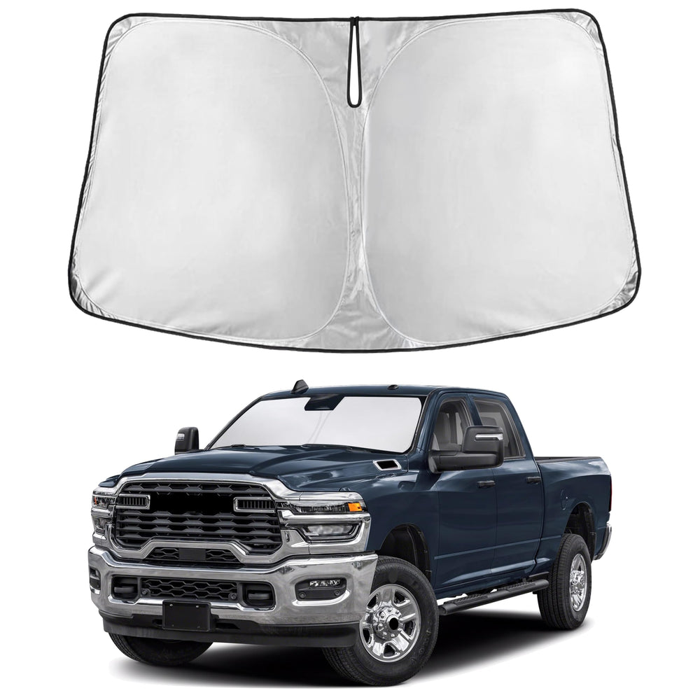 EcoNour windshield sunshade for Dodge Ram 1500—full coverage and glare reduction.