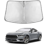 EcoNour windshield sunshade for Ford Mustang front coverage reduces heat and glare.