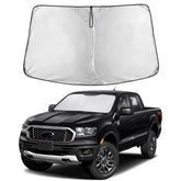 EcoNour windshield sunshade for Ford Ranger 2019-2026 provides full coverage and glare reduction.