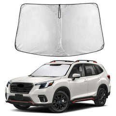 EcoNour windshield sunshade provides full Forester coverage for a cooler cabin.