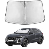 EcoNour windshield sunshade for Audi Q5 2018-2026 front view showing precise fit