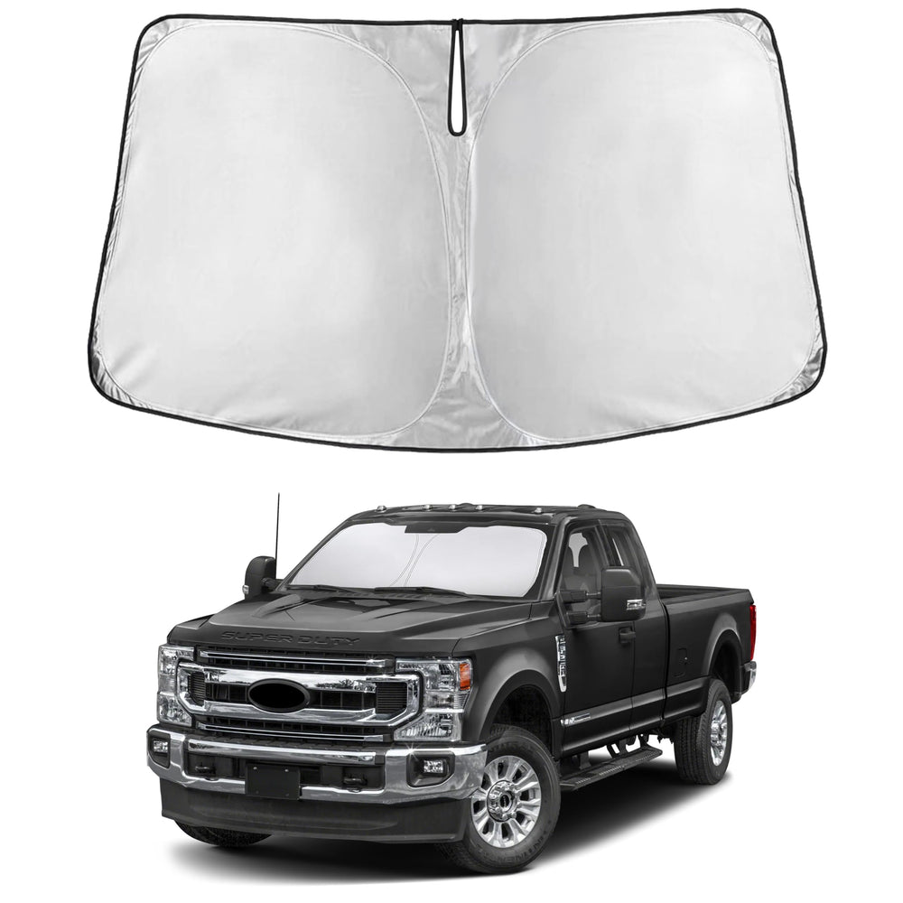EcoNour windshield sunshade front-view reduces interior heat for Ford Super Duty