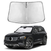 EcoNour windshield sunshade with full-coverage GLB fit blocks sun glare.