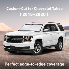 EcoNour windshield sunshade for GMC Yukon blocks UV rays and shields the dashboard.