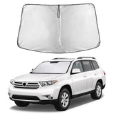 EcoNour windshield sunshade for Highlander 2008-2013 with full windshield coverage.