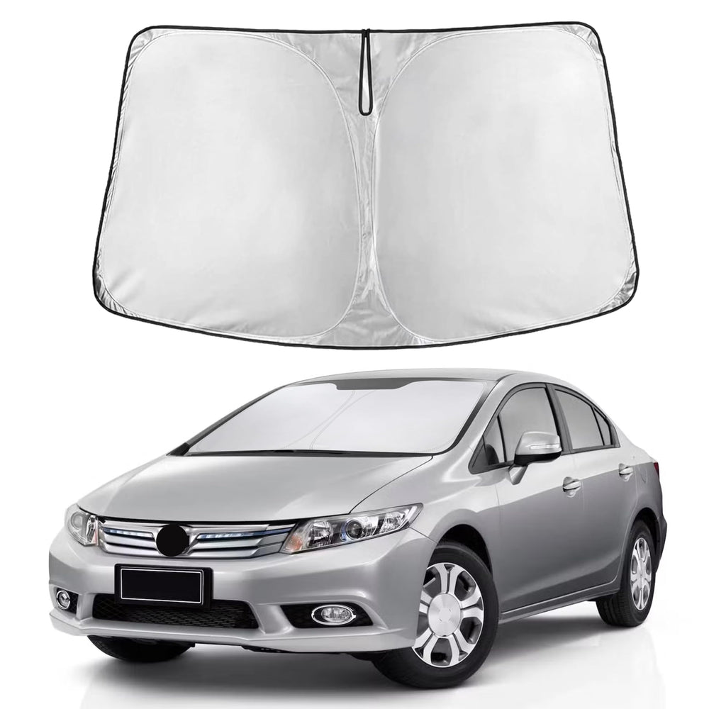 EcoNour windshield sunshade for Honda Civic provides full front coverage and light blocking.