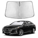 EcoNour windshield sunshade on Hyundai Sonata provides full front coverage and clean fit