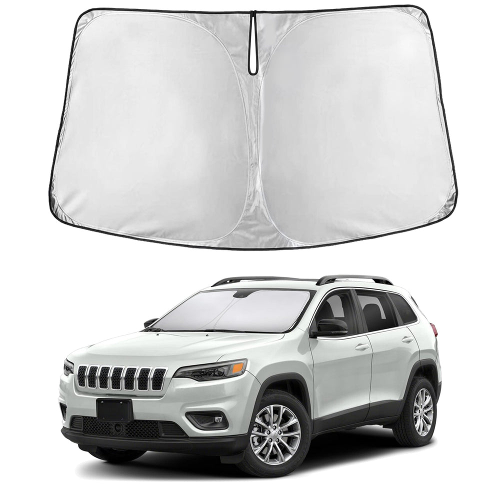 EcoNour windshield sunshade for Jeep Cherokee, full coverage and precise fit.