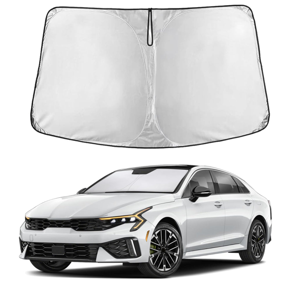 EcoNour windshield sunshade for Kia K5 with front coverage reduces heat.