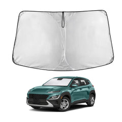 EcoNour windshield sunshade on Kona 2018-2023 blocks UV rays and interior heat