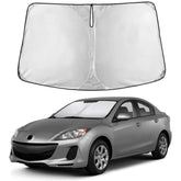 EcoNour Mazda3 2010-2013 windshield sunshade fits perfectly for full coverage and UV blocking.