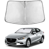 EcoNour Mazda 3 windshield sunshade provides full coverage and glare protection.