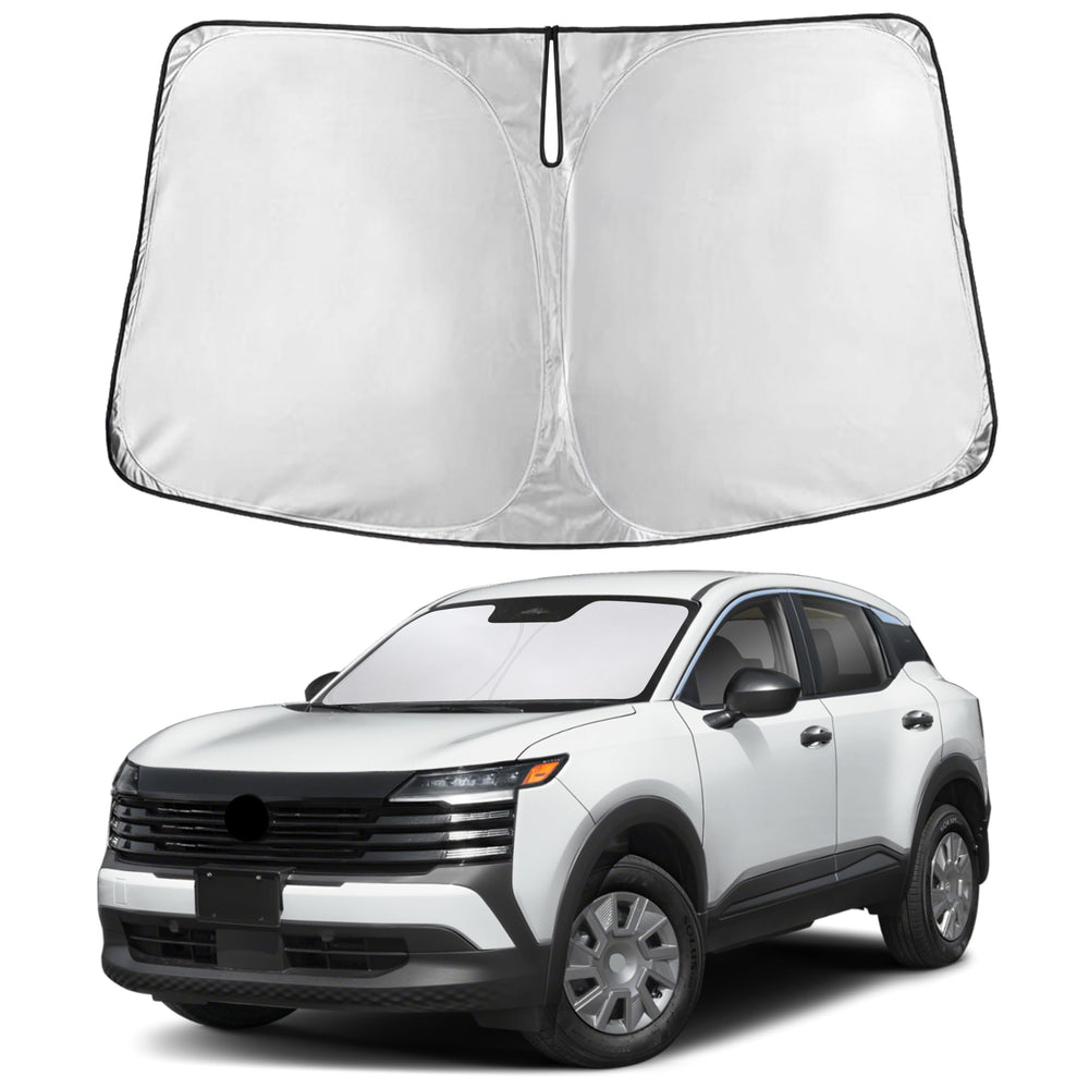 EcoNour windshield sunshade for Nissan Kicks delivers full coverage and light blocking.
