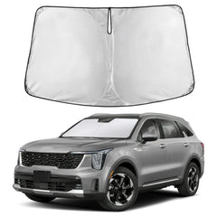 EcoNour windshield sunshade Sorento fit blocks glare and keeps interior cool.