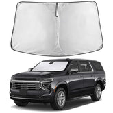 EcoNour windshield sunshade for Suburban with full coverage and light blocking.