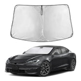 EcoNour windshield sunshade for Tesla Model S reduces glare and interior heat