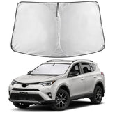 EcoNour windshield sunshade for Toyota RAV4 2013-2018 provides full windshield coverage to reduce glare.