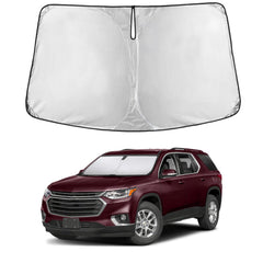 EcoNour windshield sun shade covers Chevy Traverse windshield for full UV protection
