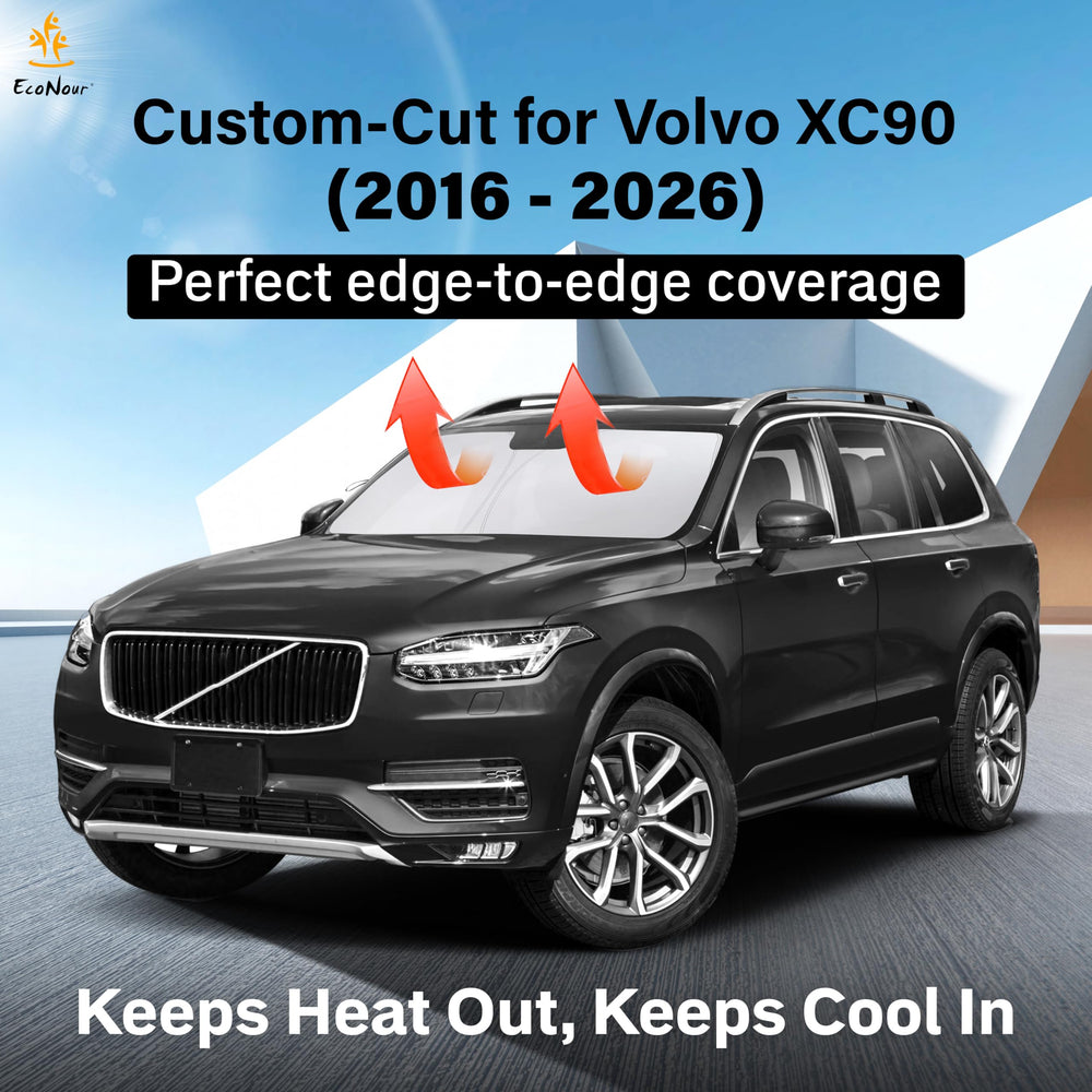 EcoNour sunshade showing UV-blocking layer for interior protection.