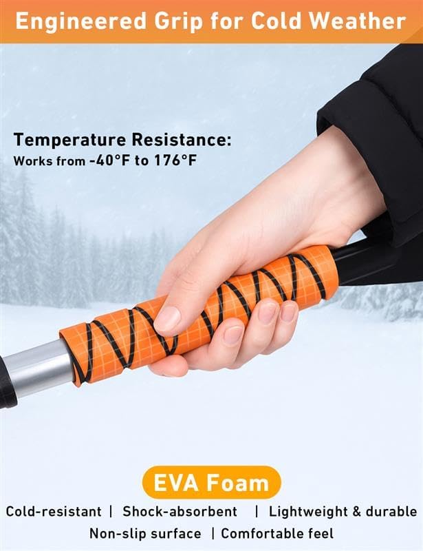EcoNour soft-bristle snow brush provides scratch-free car cleaning