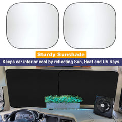 EcoNour two-piece front window shade setup reduces glare on sunny days.