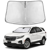 EcoNour windshield sunshade covers the Equinox windshield and blocks heat.