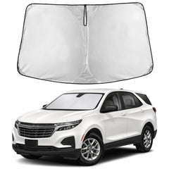 EcoNour windshield sunshade covers the Equinox windshield and blocks heat.