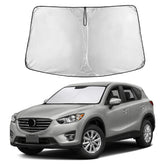 EcoNour windshield sunshade for Mazda CX-5 blocks UVA rays to keep the cabin cooler.