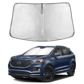 EcoNour windshield sunshade for Ford Edge unfolds to shield interior glare.