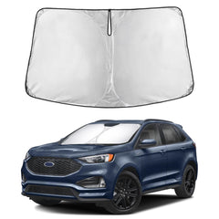 EcoNour windshield sunshade for Ford Edge unfolds to shield interior glare.