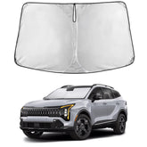 EcoNour windshield sunshade provides full-coverage front view for Kia Sportage NQ5.