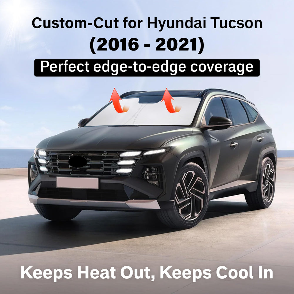 EcoNour Tucson folding design sunshade for full windshield coverage.