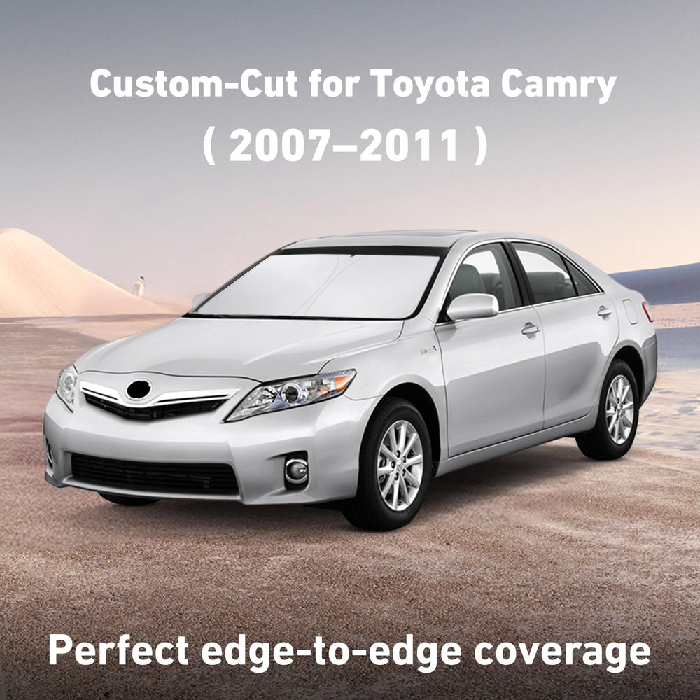 EcoNour Camry sunshade UV-blocking layer protects interior from sun exposure.