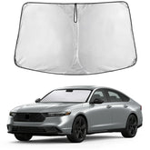 EcoNour windshield sunshade fits Honda Accord precisely, blocking sun glare.