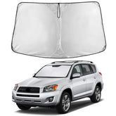 EcoNour windshield sunshade offers full RAV4 coverage to curb sun glare.