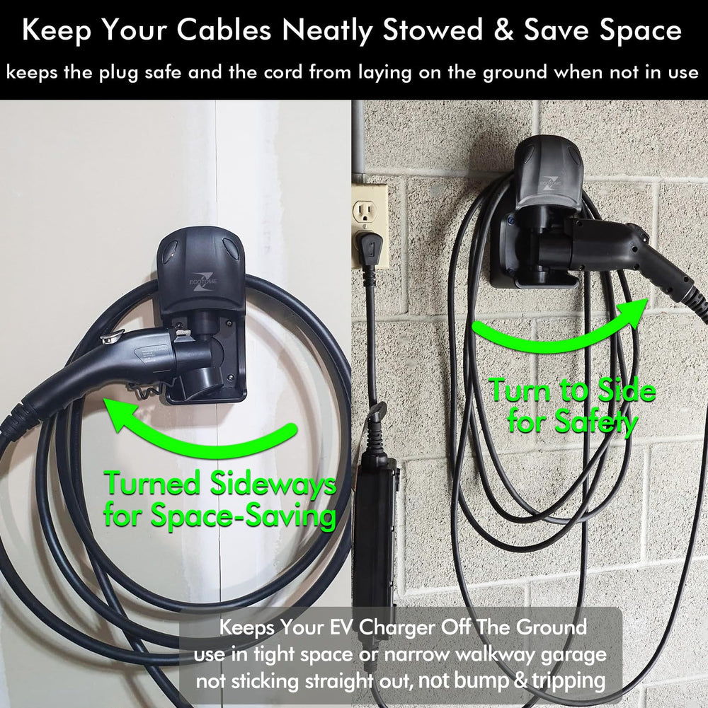 Ecotome modern garage design keeps charging setup coordinated and stylish.