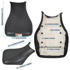 ECOTRIC Foreman 500 seat stitching detail, premium craftsmanship enhances durability and style.