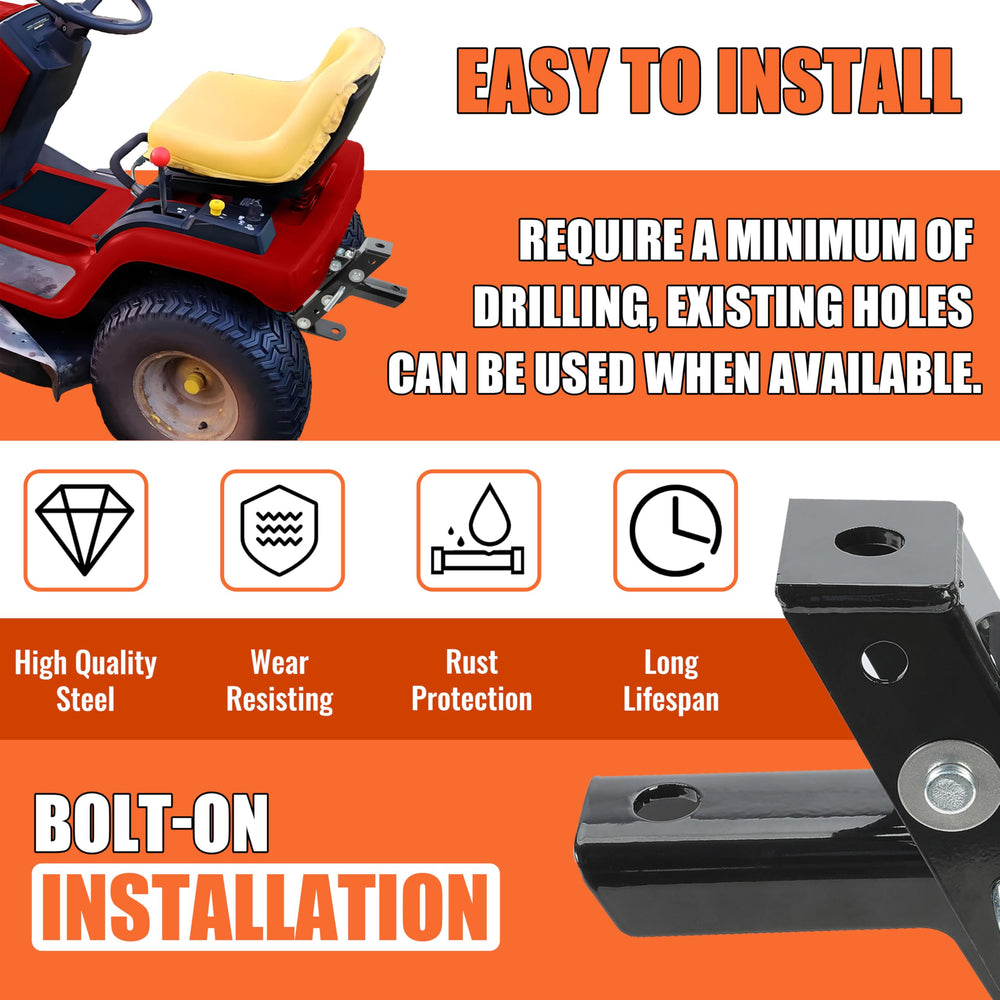 ECOTRIC ball mount accepts standard 3/4-inch shank balls for easy towing.