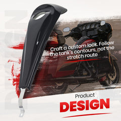 ECOTRIC center-fill tank fitment presents a clean, integrated Harley look.