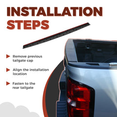 3-piece set includes caps for all tailgate edges, offering complete coverage.