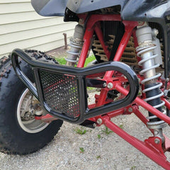 ECOTRIC front bumper brush guard installed on Honda TRX 400X adds off-road style and shield.