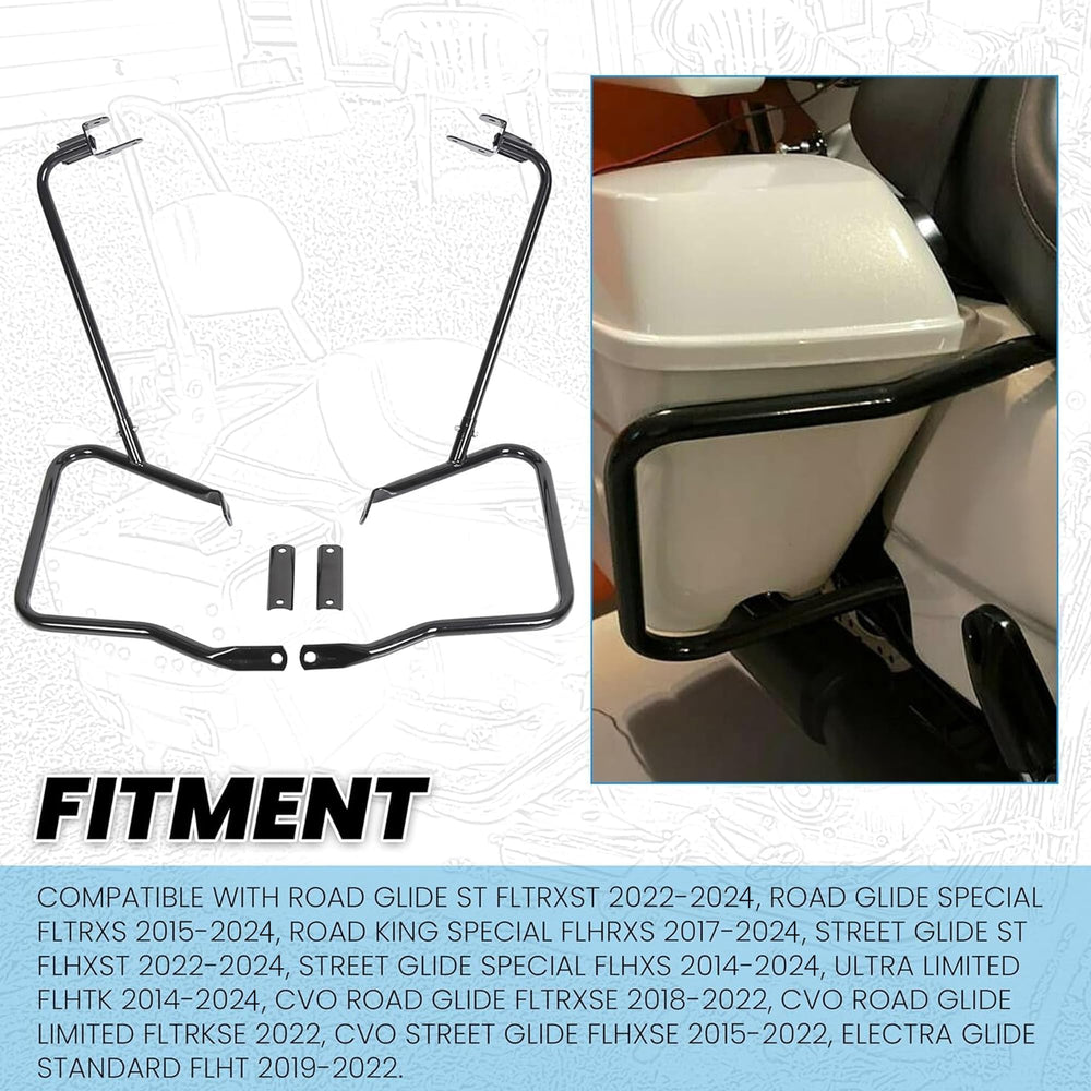 ECOTRIC saddlebag guard bar right view protecting saddlebag edge on Harley Touring