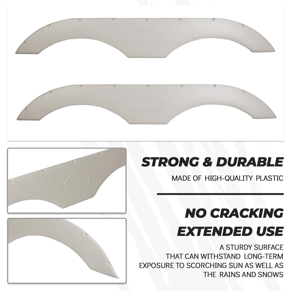 ECOTRIC tandem trailer fender skirt two-pack white, ready for installation.