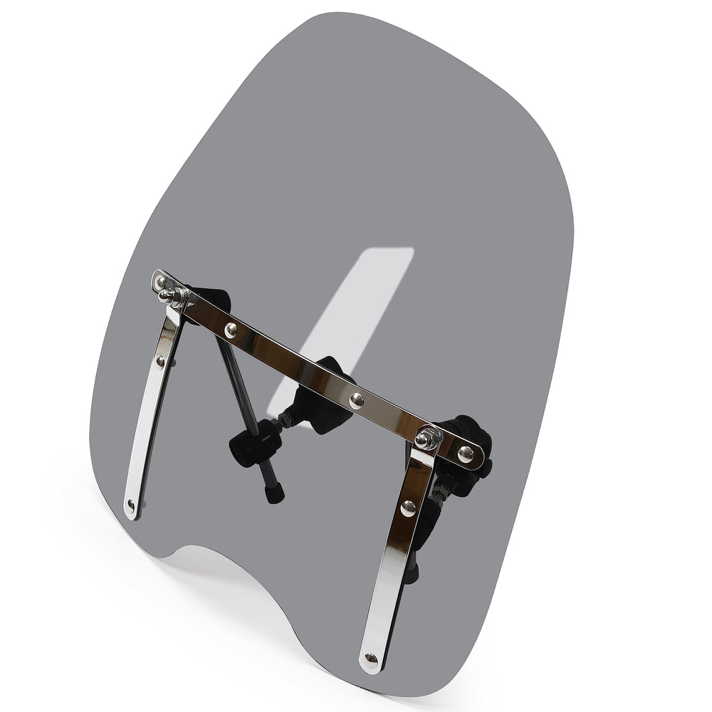 ECOTRIC universal tinted windshield 18x16 improves visibility on 1 inch handlebars.
