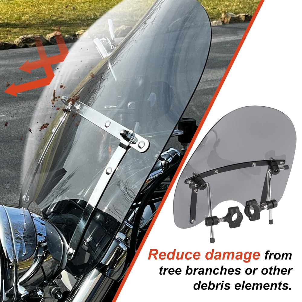 ECOTRIC tinted shield reduces glare from sun and headlights during rides.