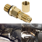 E-cowlboy 6.0L adapter in engine bay ready for pressure checks