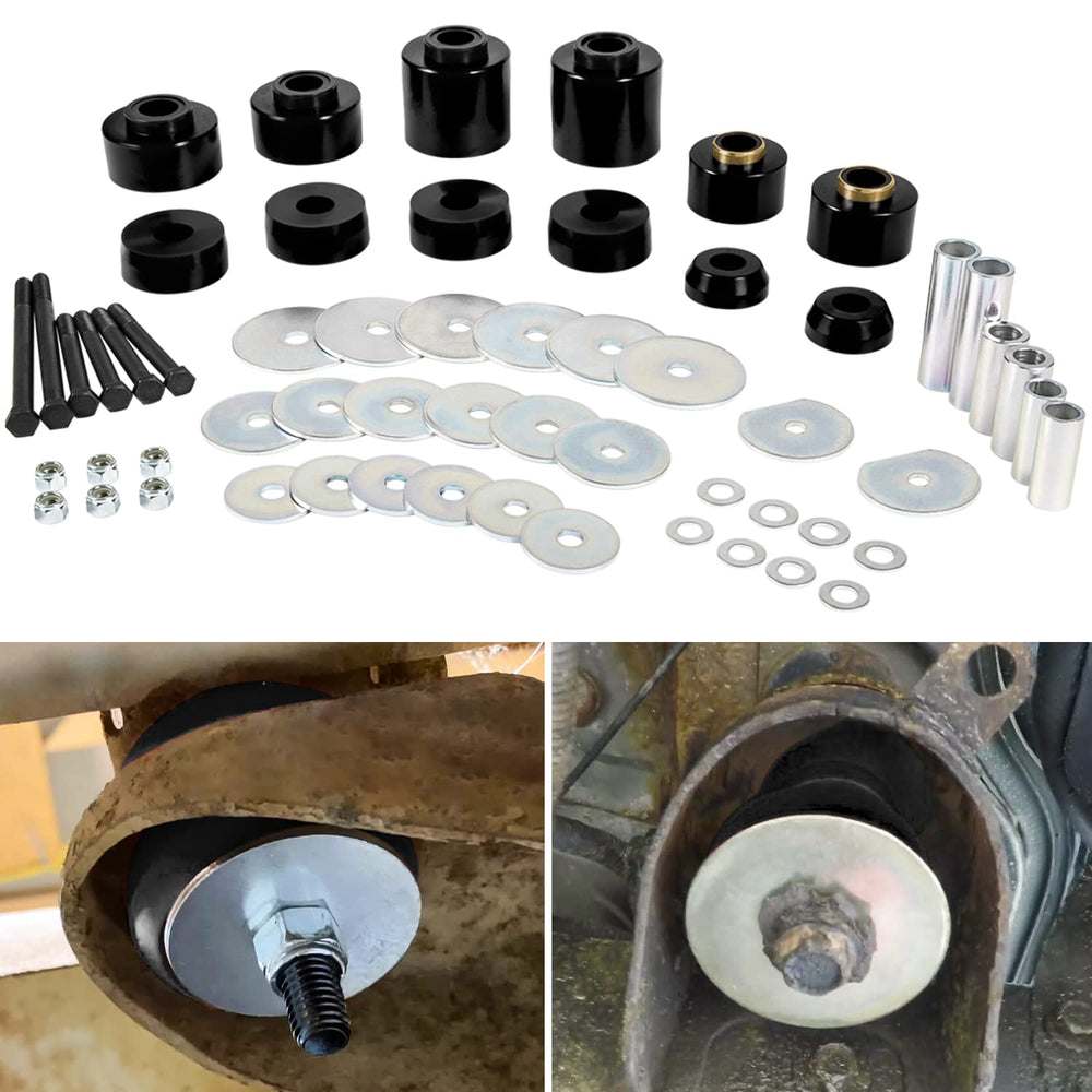 E-cowlboy upper body mounts shown for Ford trucks improving frame alignment
