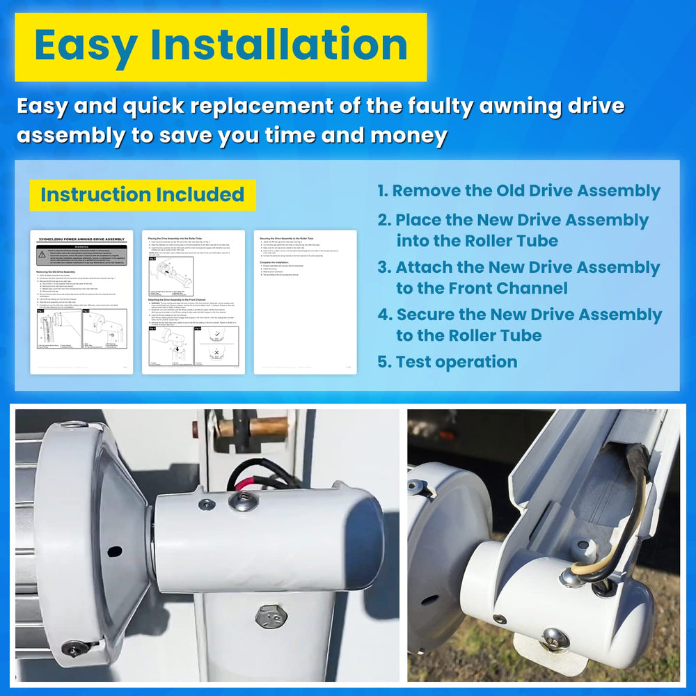 E-cowlboy corrosion-resistant torsion assembly designed for long-lasting RV awnings.